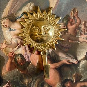 🏷 Vintage solid brass boho sun wall hook